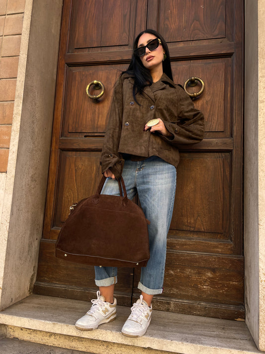 Giacca Suede verde scuro