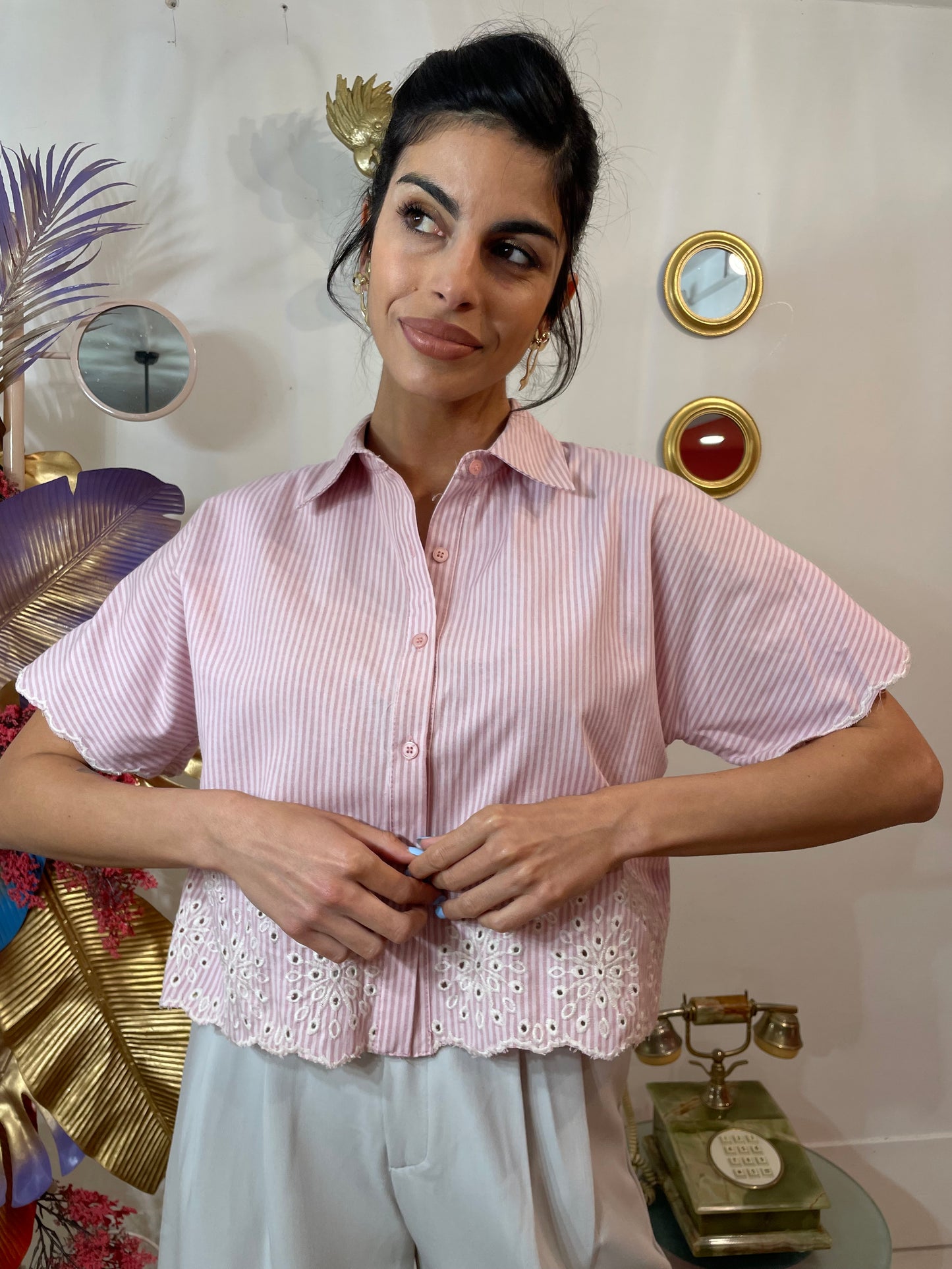 Camicetta righina Pink