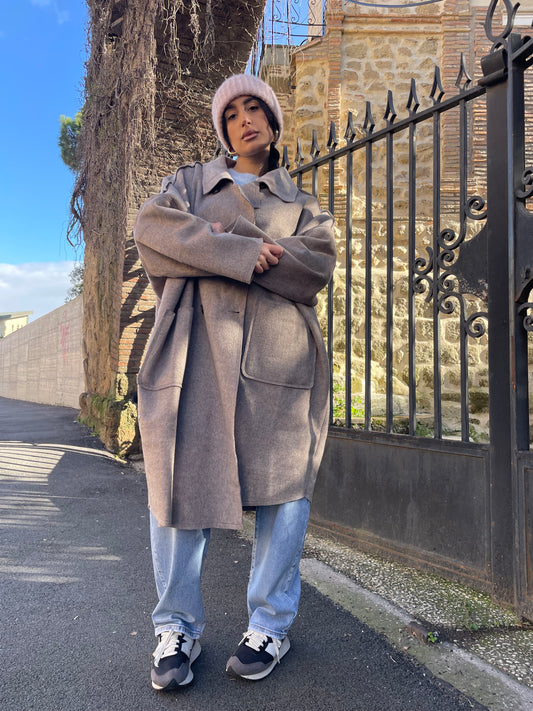 Cappotto casual écru