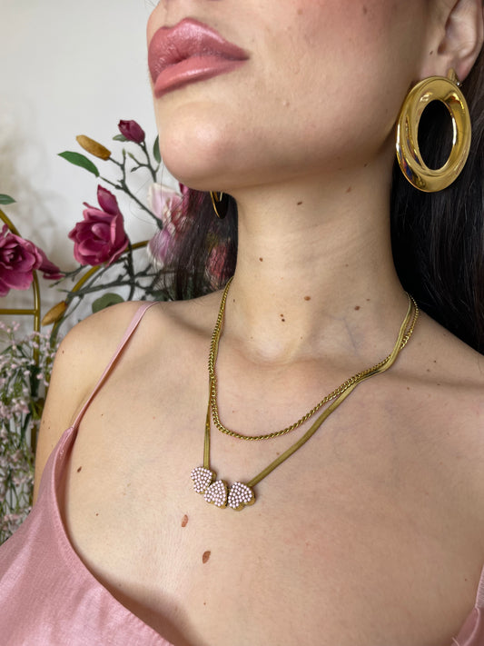 Collana doppia cuori