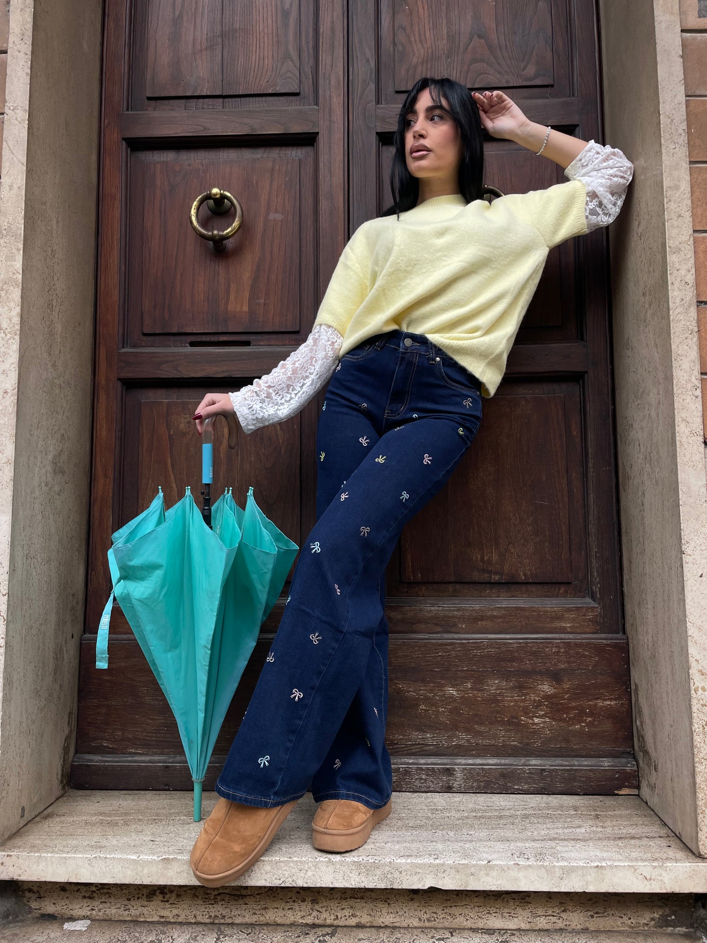 Jeans fiocchettò
