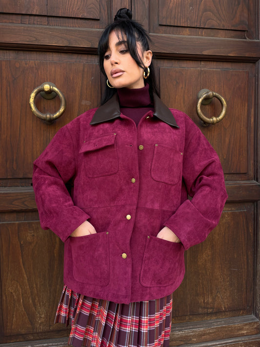 Giacca suede Borgogna