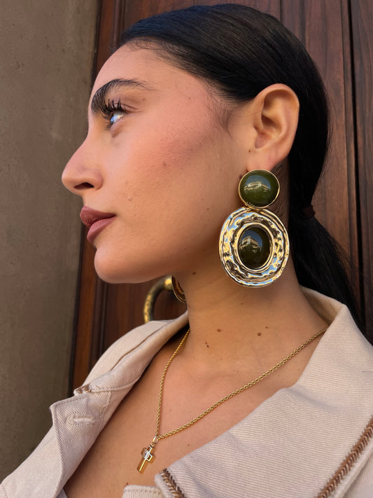 Orecchìni pietra green