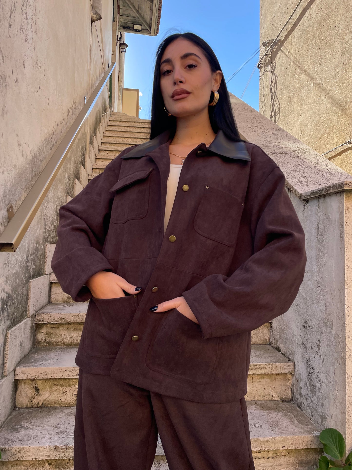 Giacchetto camicia Suede