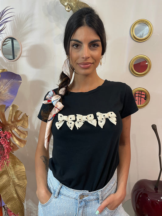 T-shirt fiocco pois