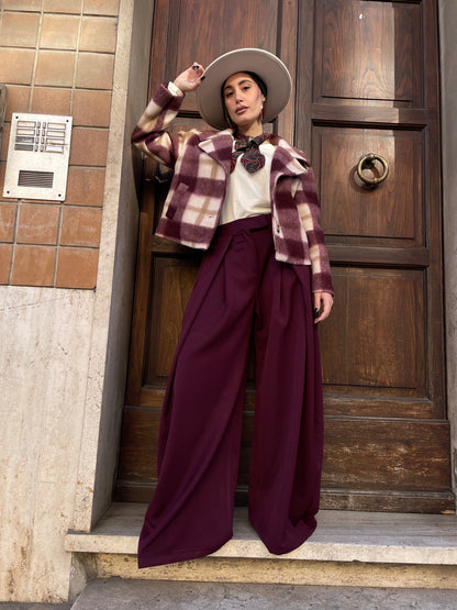 Cappottino quadri Borgogna