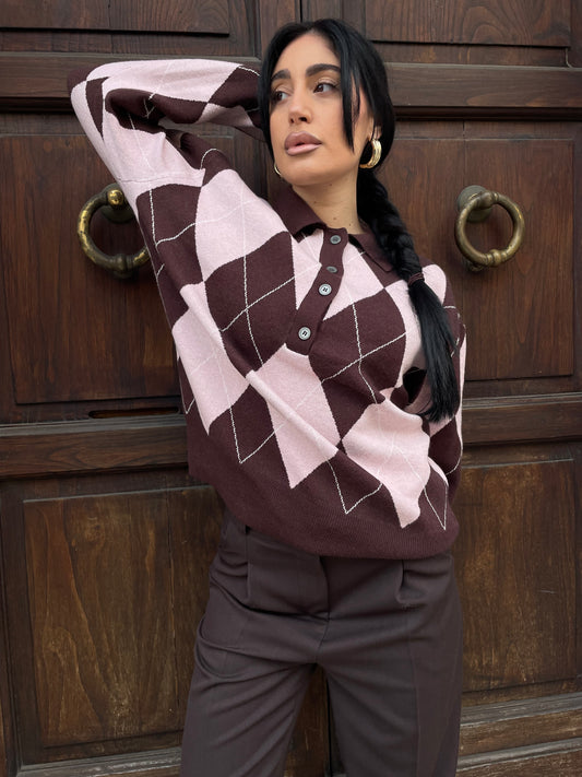 Maglioncino rasato rombi