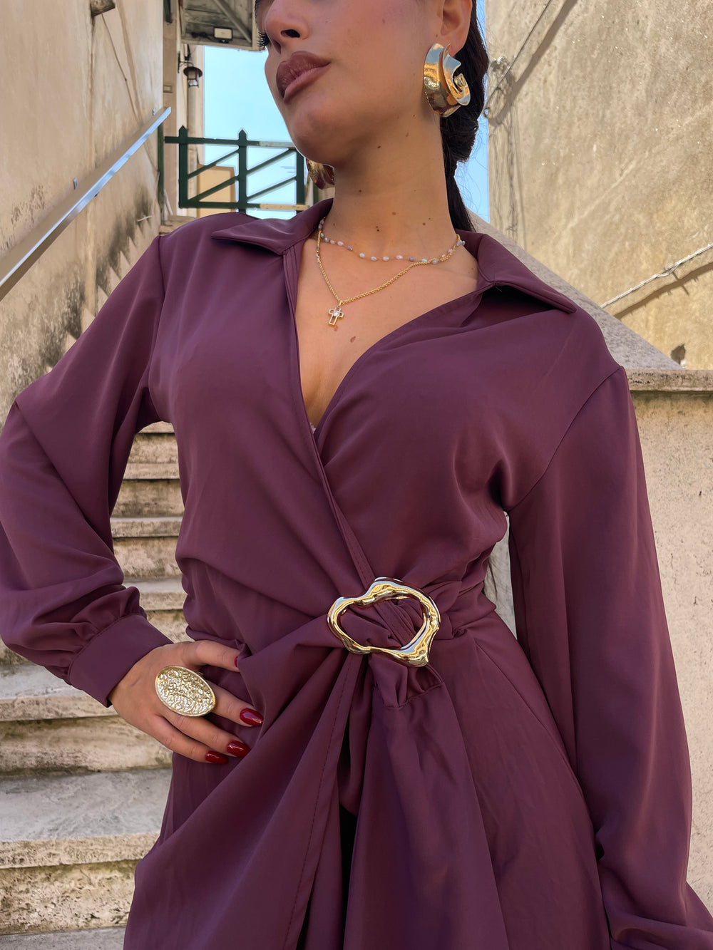 Abito drappo vinaccio