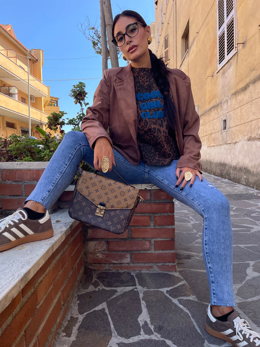 Giacca suede camel