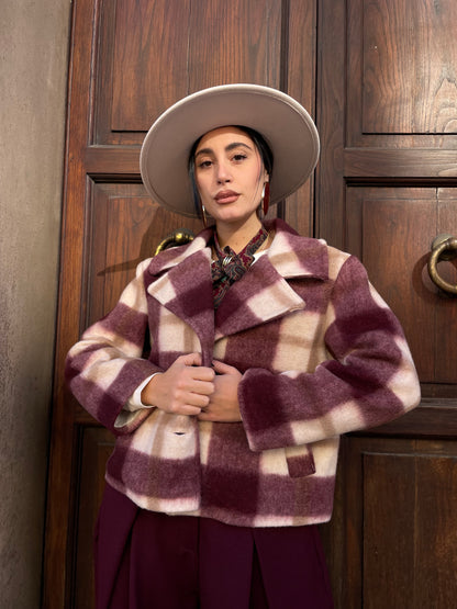 Cappottino quadri Borgogna