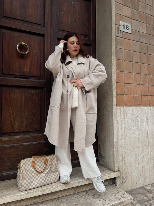 Cappotto casual panna