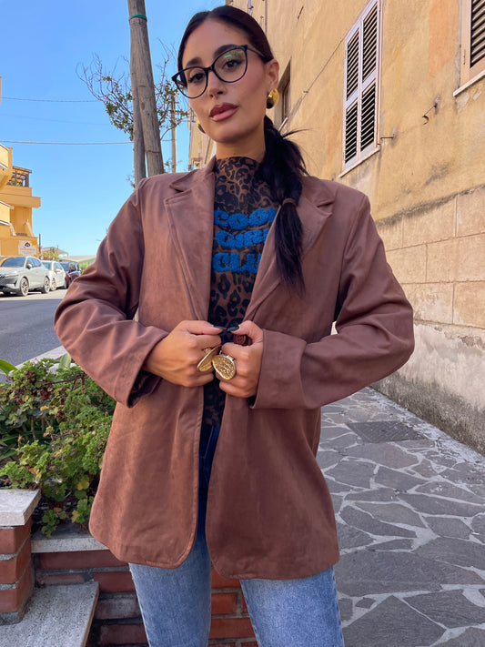 Giacca suede camel