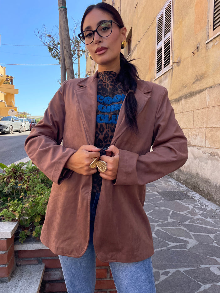 Giacca suede camel
