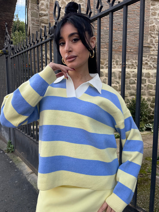 Maglioncino polo celeste