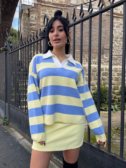 Maglioncino polo celeste