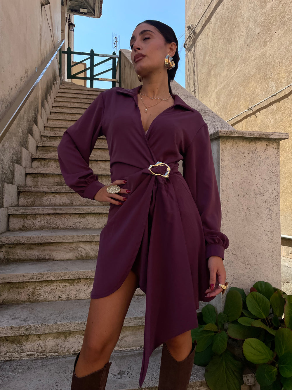 Abito drappo vinaccio