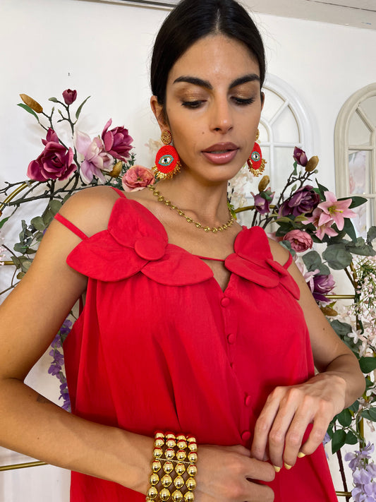 Abito big flower red