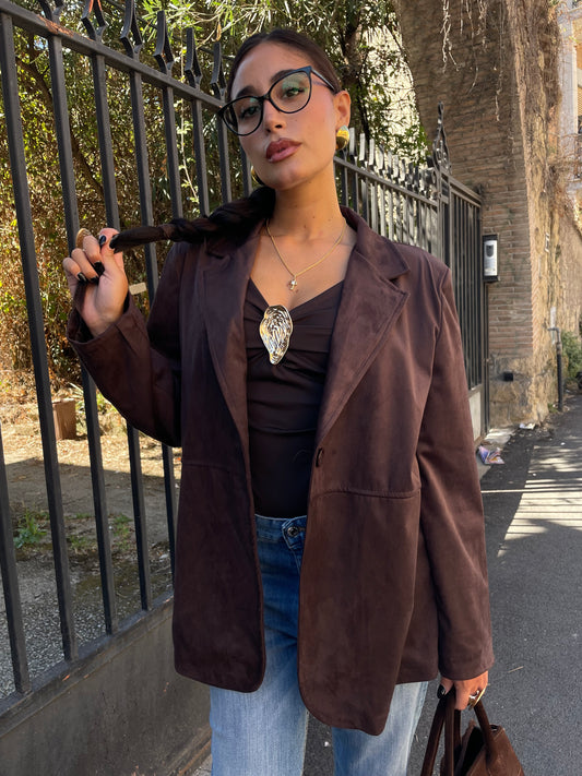 Giacca suede cacao