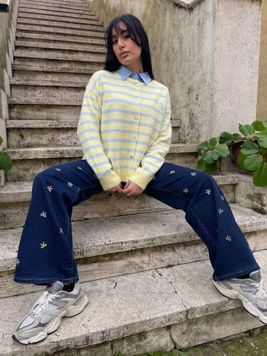 Cardigan giallo canarino