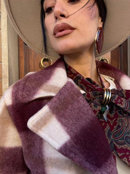 Cappottino quadri Borgogna