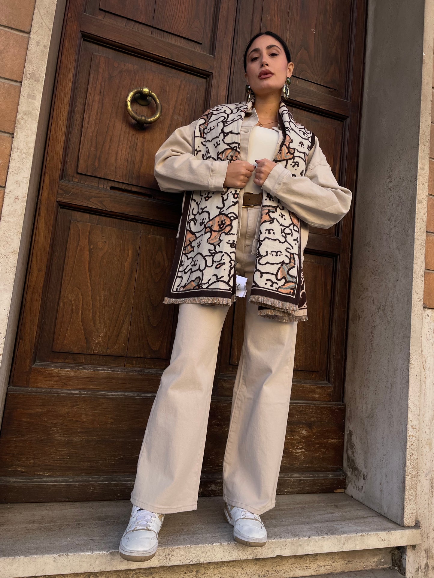 Jeans wide legs beige