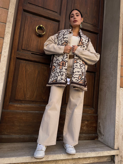 Jeans wide legs beige